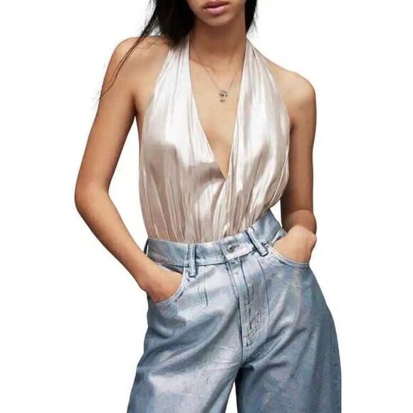 New. Allsaints champagne bodysuit. Size 0 retails $169 - Picture 4 of 16